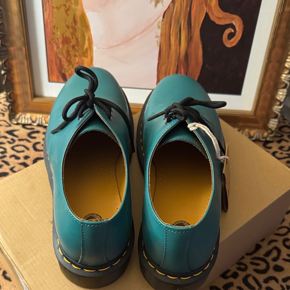 Dr. Martens 1461  Smooth Teal Green Leather Oxfords NWT US 9 - Picture 5 of 10